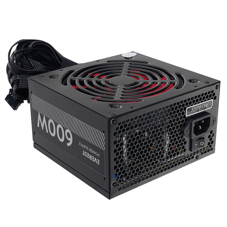 EVEREST EPS-600A, Peak 600W, 12cm Fan, ATX, Aktif PFC, GAMING Power Supply (PSU) Bulk