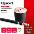 QPORT Q-CATO11 500MT UTP CAT6A OUTDOOR NETWORK KABLO SIYAH 23 AWG