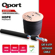 QPORT Q-CATO11 500MT UTP CAT6 OUTDOOR NETWORK KABLO SIYAH 23 AWG