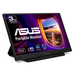 ASUS ZenScreen MB166C 15.6" 5ms, 60Hz, Full HD, USB-C, Düşük Mavi Işık, FreeSync, IPS Panel, Taşınabilir USB Monitör