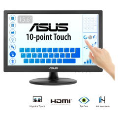 ASUS VT168HR 15.6" 5ms, 60Hz, Dokunmatik, HDMI, D-Sub, Düşük Mavi Işık, FreeSync, TN Panel Monitör
