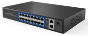 STONET P116GH 16 Port Fast Ethernet PoE Switch/802.3at/af,2*Gigabit uplink port,1*SFP port
