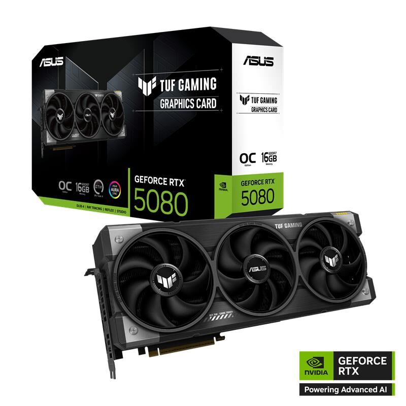ASUS GEFORCE TUF-RTX5080-O16G-GAMING 16GB GDDR7 256BIT 2XHDMI 3XDP EKRAN KARTI