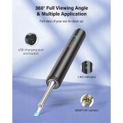 BEBIRD T5 3MP KAMERA 3.5MM LENS ŞARJLI WIFI GÖRÜNTÜLÜ KULAK TEMİZLEYİCİ SİYAH RENK