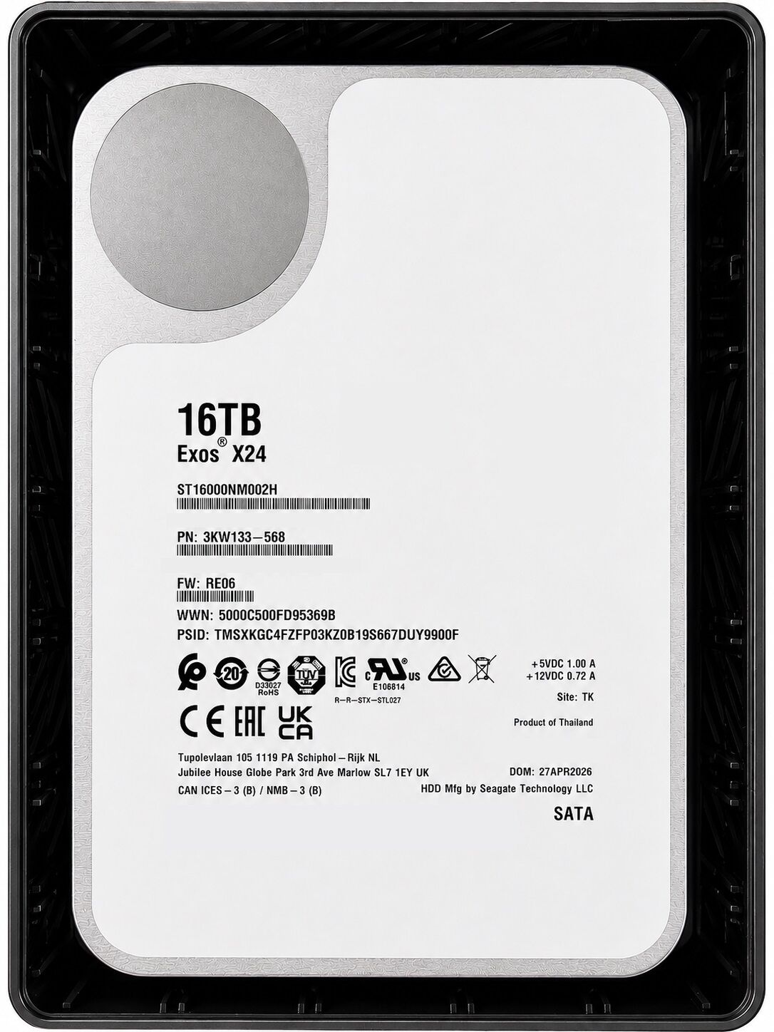 SEAGATE ST16000NM002H EXOS X24 3.5'' 16TB 7200rpm 512MB SATA (2 Yıl İthalatçı Garantili) Enterprise 7/24 Harddisk