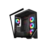 VENTO VG4202FL Mid Tower, 750W 80+ Siyah, Temperli Cam, RGB, ATX GAMING KASA
