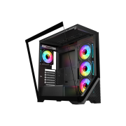 VENTO VG4202FL Mid Tower, 850W 80+ Siyah, Temperli Cam, RGB, ATX GAMING KASA