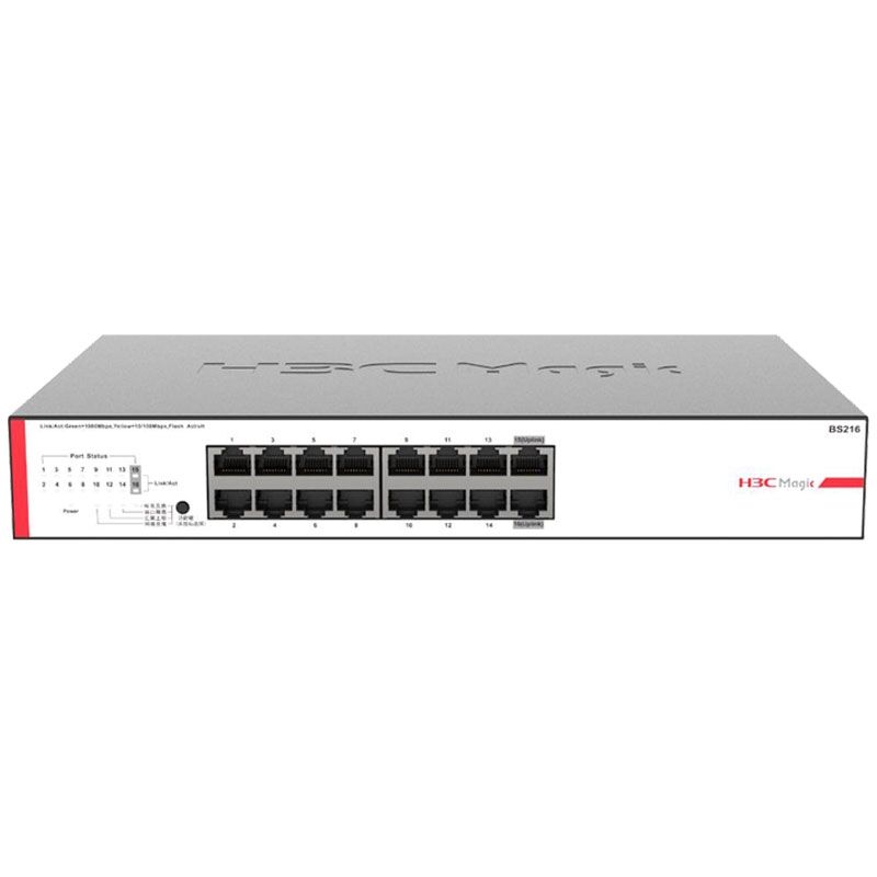 H3C MAGIC BS216 16 PORT 10/100/1000 YONETILEMEZ RACK MOUNT SWITCH METAL KASA