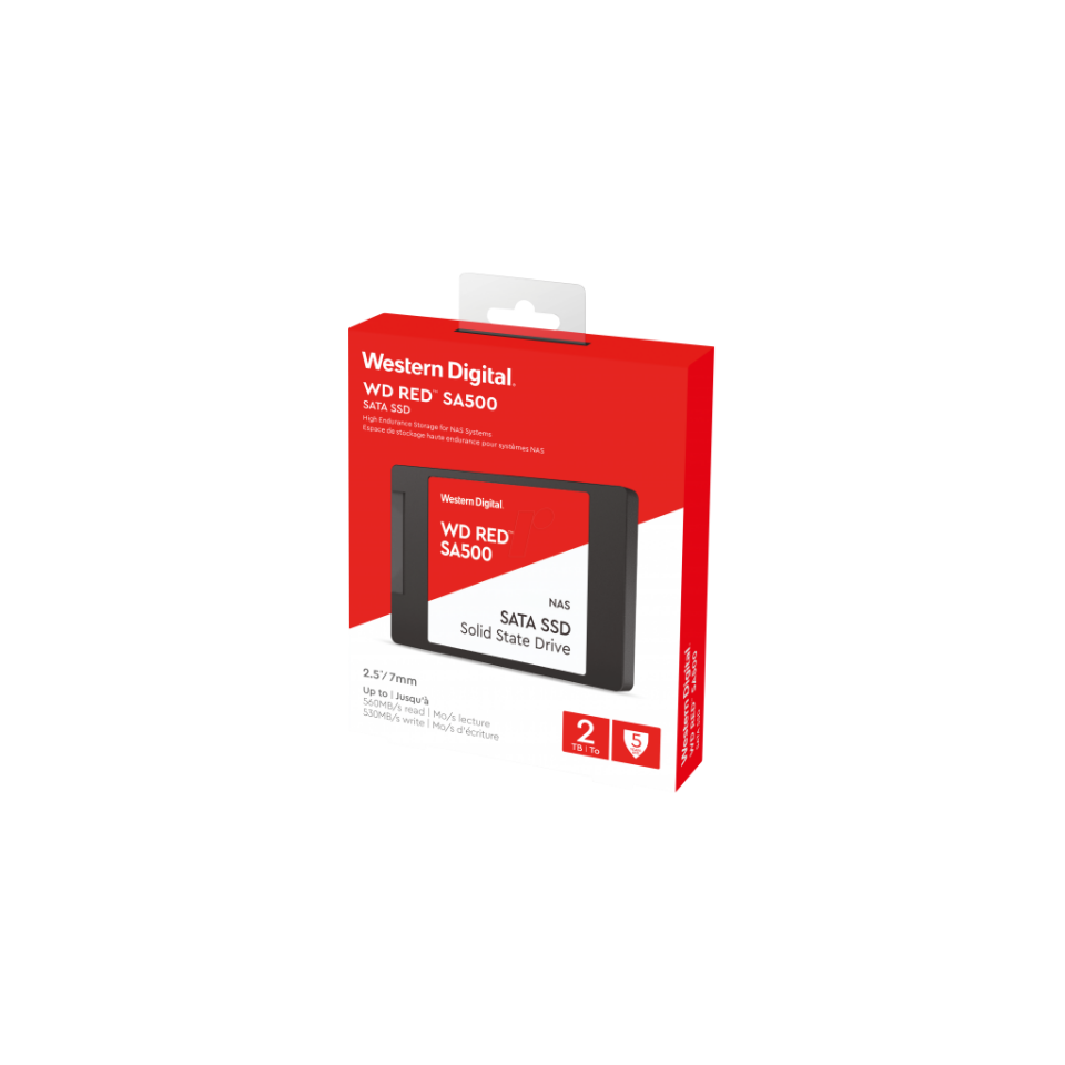 WD Red SA500, WDS200T2R0A, 2TB, 560/530, SERVER ve NAS için Enterprise, 2,5" SATA, SSD