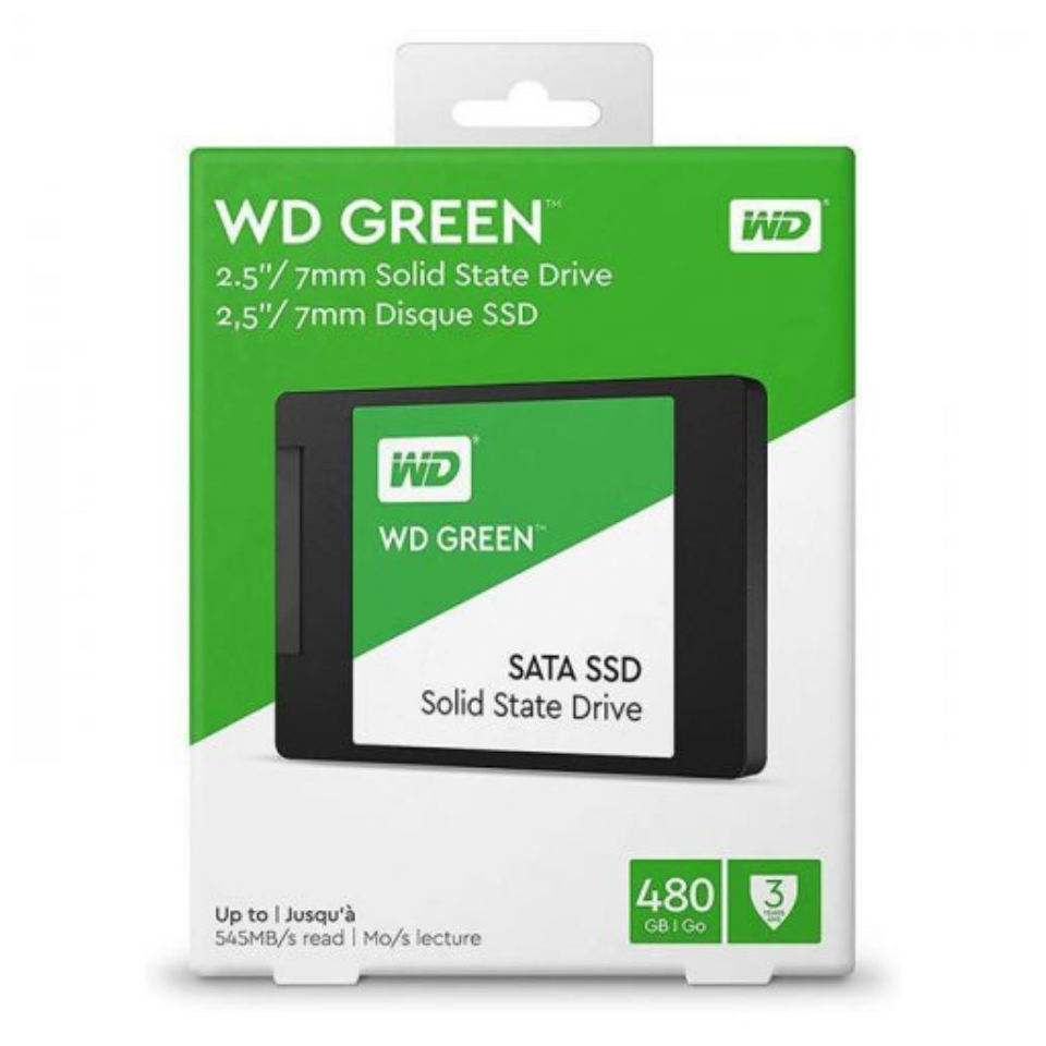 WD Green, WDS480G3G0A, 480GB, 545/465, 3D NAND, 2,5" SATA, SSD