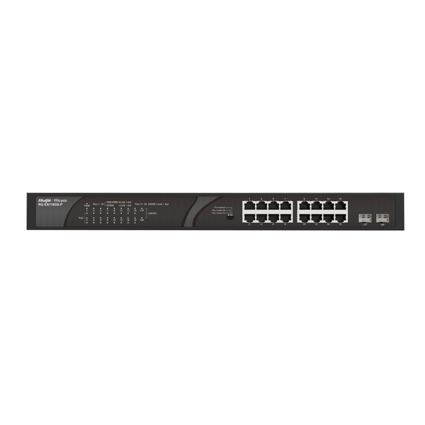 RUİJİE-REYEE RG-ES118GS-P 16XGE 2XGE F.GİGABİT 247W POE SWİTCH