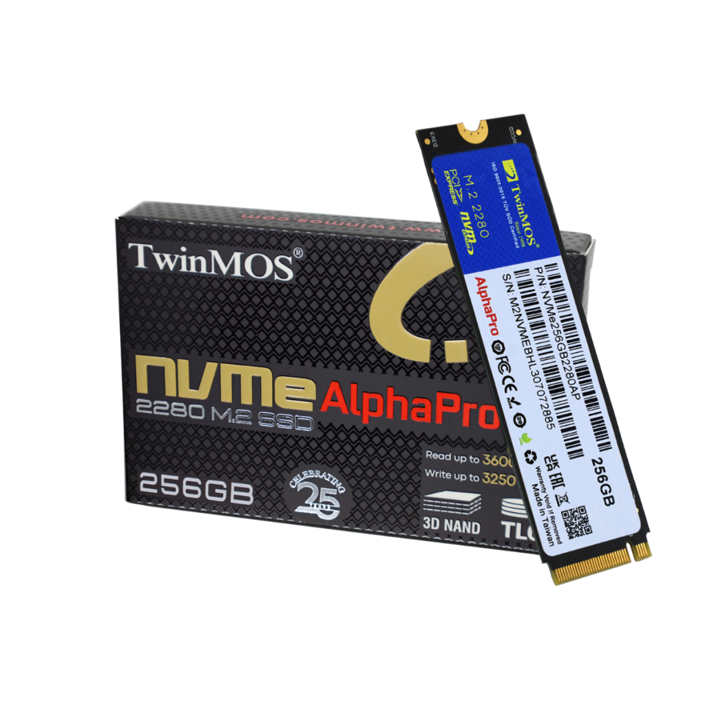 TwinMOS NVMe256GB2280AP, AlphaPro, 256GB, 3600-3250Mb/s, Gen3, NVMe PCIe M.2 2280, SSD,  TLC, 3DNAND