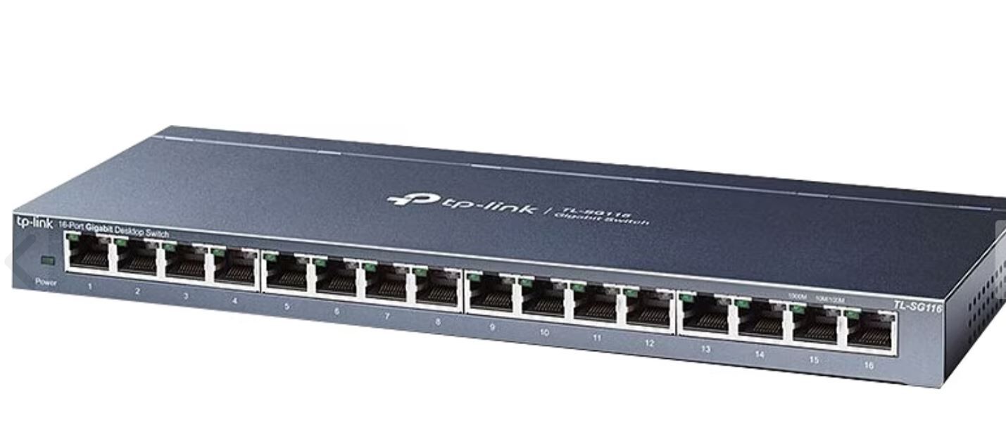 TP-LINK TL-SG116 16 Port Gbit Desktop Yönetilemez Çelik Kasa Switch