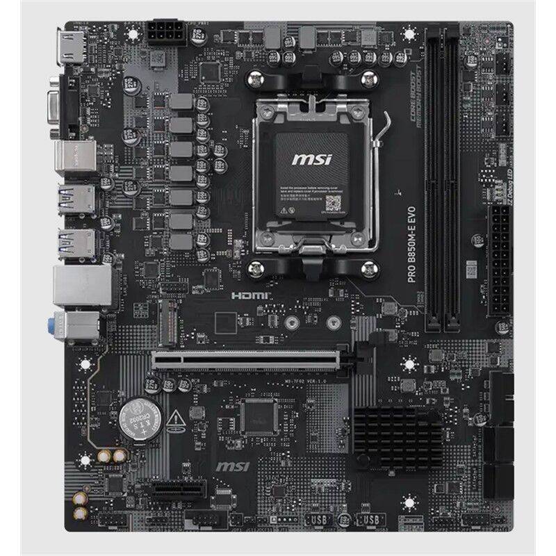 MSI PRO B850M-E EVO DDR5 8200MHZ 1XVGA 1XHDMI 1XM.2 USB MATX AM5 (AMD AM5 9000/8000/7000 SERİLERİ İLE UYUMLU)