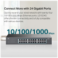TP-LINK LS1024G, Green Tech, 24 Port GigaBit, Yönetilemez, Metal Kasa, Masaüstü Switch
