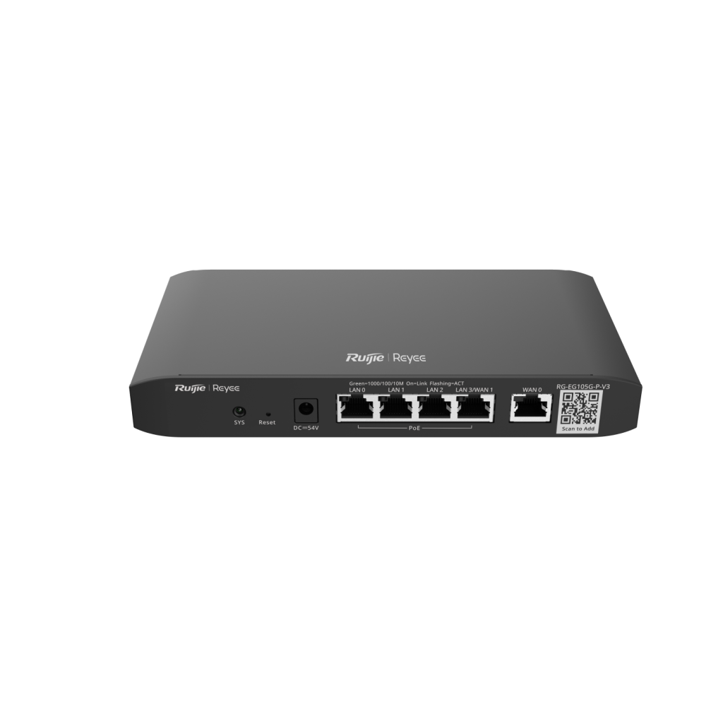 RUIJIE Reyee RG-EG105G-P-V3 5 Port Gigabit, Web  Yönetilebilir, 2 WANs, 100 Kullanıcı, 600 Mbps Router
