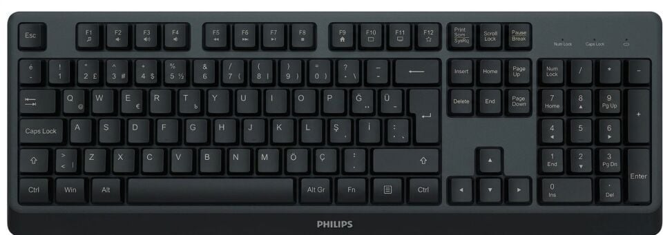 PHILIPS SPK6368B Q Türkçe Kablosuz Siyah Klavye