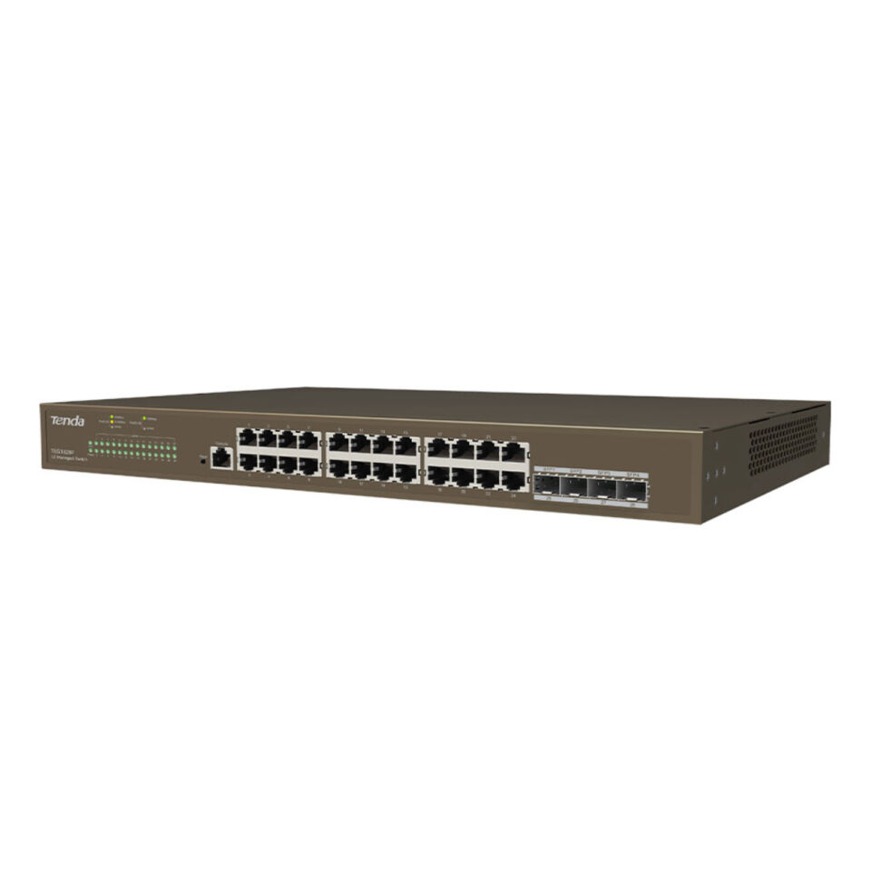 TENDA TEG3328F 28 PORT 10/100/1000 4 X SFP YONETILEBILIR RACK MOUNT SWITCH