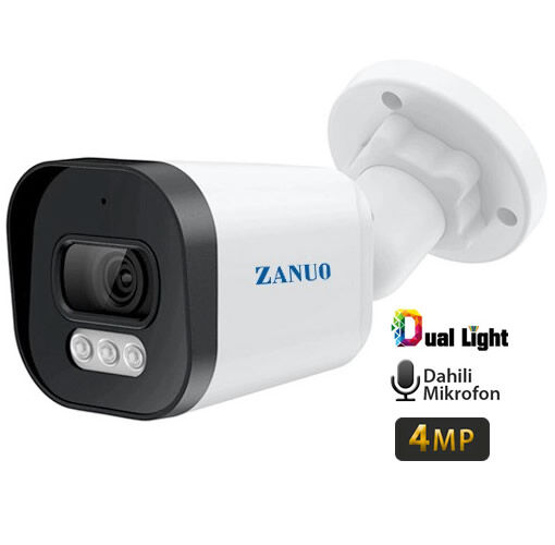 ZANUO ZN-IPC-B1410C-S2-AS-3.6MM 4MP DUAL LİGHT BULLET IP KAMERA( Dahili Mikrofon)