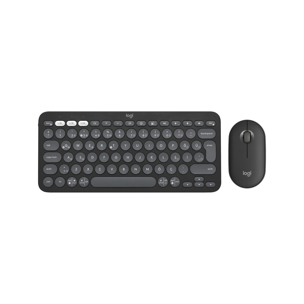 LOGITECH GRAFİT PEBBLE 2 TÜRKÇE KABLOSUZ SİYAH 920-012245 Q KLAVYE MOUSE