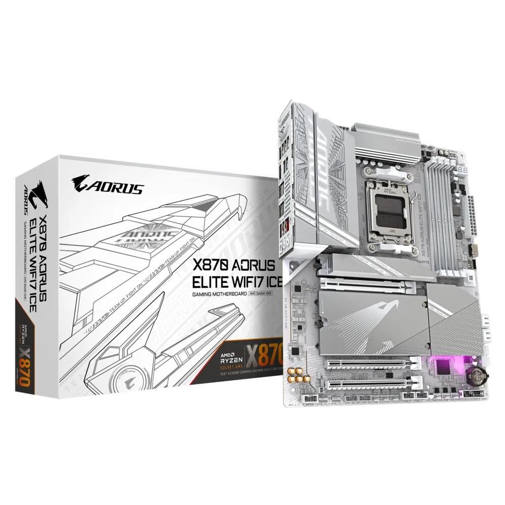 GIGABYTE X870-AORUS-ELITE-WIFI7-ICE 4xDDR5 2xTYPE-C+1xHDMI 4xM.2 AM5 ANAKART