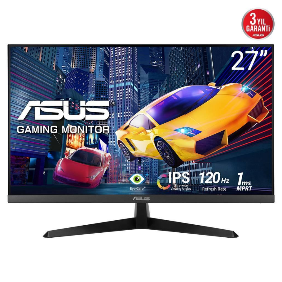 ASUS VY279HGR 27'' 1ms, 120Hz, Full HD, HDMI, D-Sub, IPS LED, Anti Bakteriyel, Mavi Işık Filtresi, Eye Care, GAMING Monitör