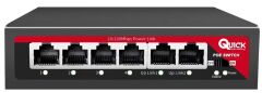 QUICK (Q4P2U) 4 PORT POE 10/100 + 2x10/100 SWİTCH 52V-65Watt