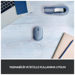 LOGITECH 910-006866, M171 BlueGrey, USB Nano 2,4G Kablosuz, 1000dpi, Optik, 3 Tuşlu, 12ay Pil Ömrü, Mouse