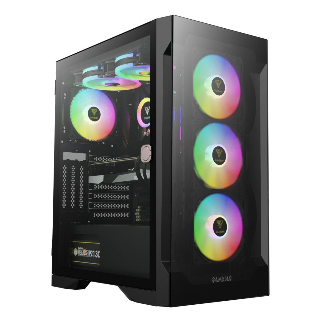 GAMDIAS TALOS E2 Elite, 850W, 80+ Bronze, Tempered Glass, ARGB, ATX GAMING KASA