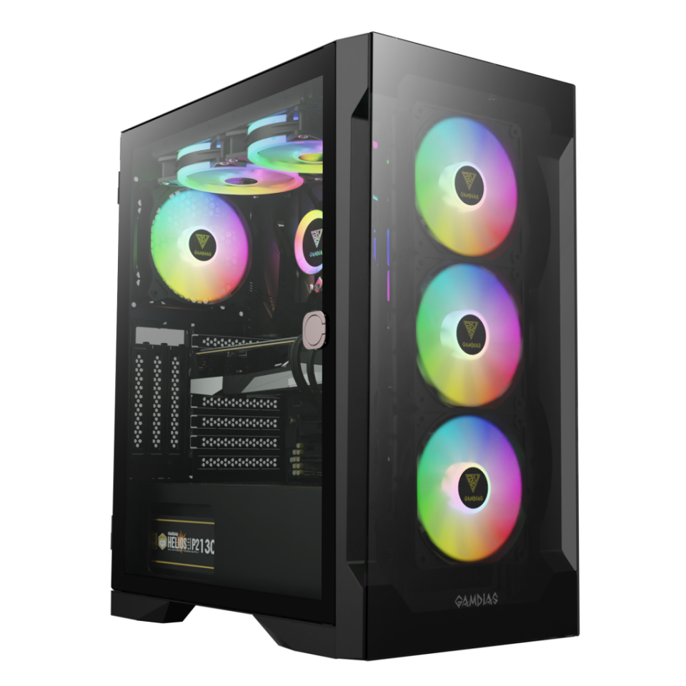 GAMDIAS TALOS E2 Elite, 850W, 80+ Bronze, Tempered Glass, ARGB, ATX GAMING KASA