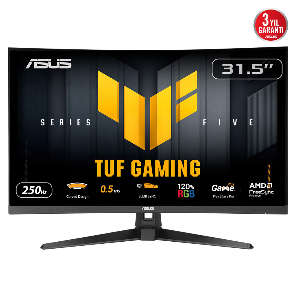 ASUS TUF GAMING VG32VQM5B 31,5" 0,5ms, 250Hz, FullHD Curved, DP, 2xHDMI, VA Panel, 1500R, Display Widget Center, GAMING Monitör