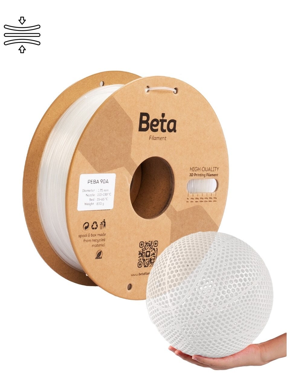 Beta PEBA 90A Transparent Filament