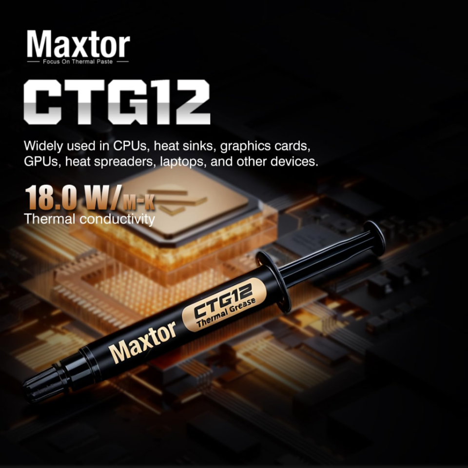 MAXTOR CTG12, 4Gram, Yüksek Isı İletkenliği, Termal Macun, Termal İletkenlik: 18W/mK