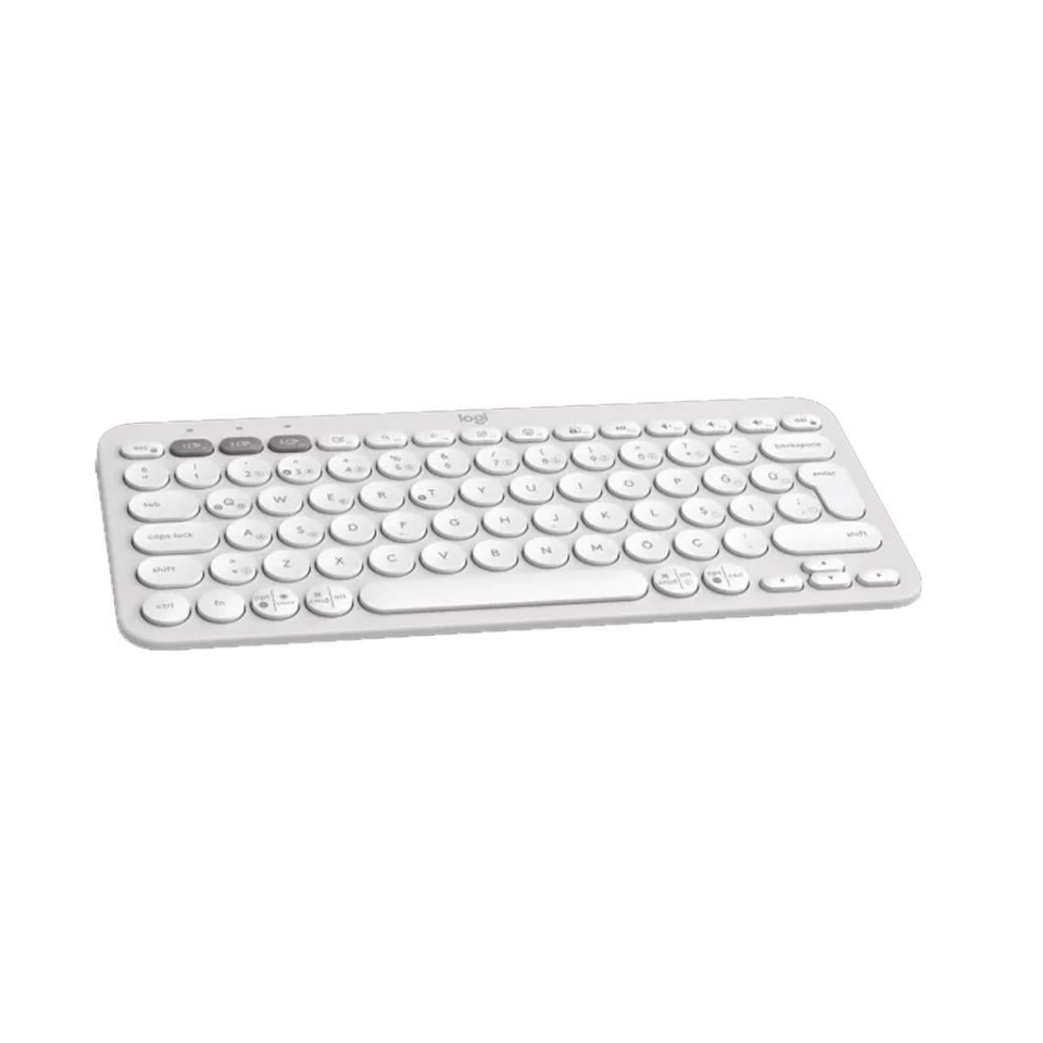 LOGITECH K380S, Pebble Keys 2,  Beyaz, 920-011860, Bluetooth, Türkçe, Q, Multimedya, Mini Klavye