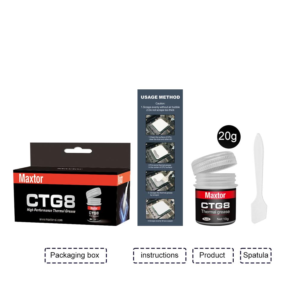 MAXTOR CTG8, 20Gram, Yüksek Performanslı,  Termal Macun, Termal İletkenlik: 12.8W/mK