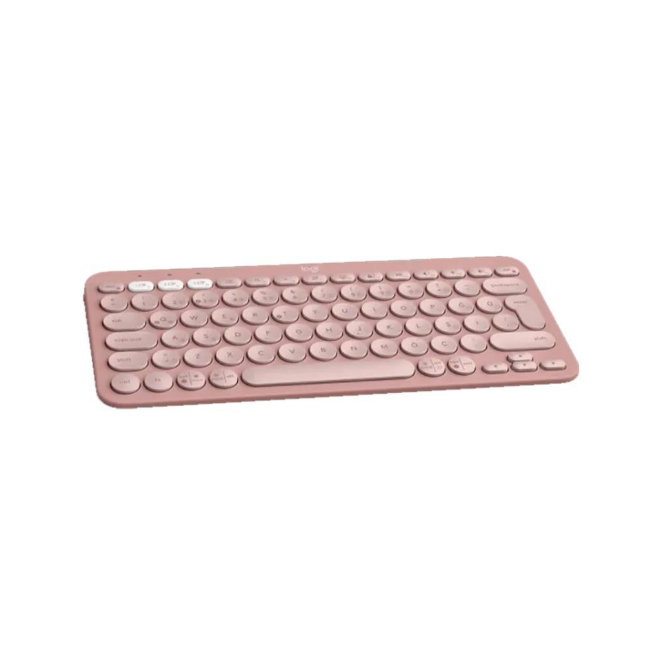 LOGITECH K380S, Pebble Keys 2,  Rose, 920-011861, Bluetooth, Türkçe, Q, Multimedya, Mini Klavye