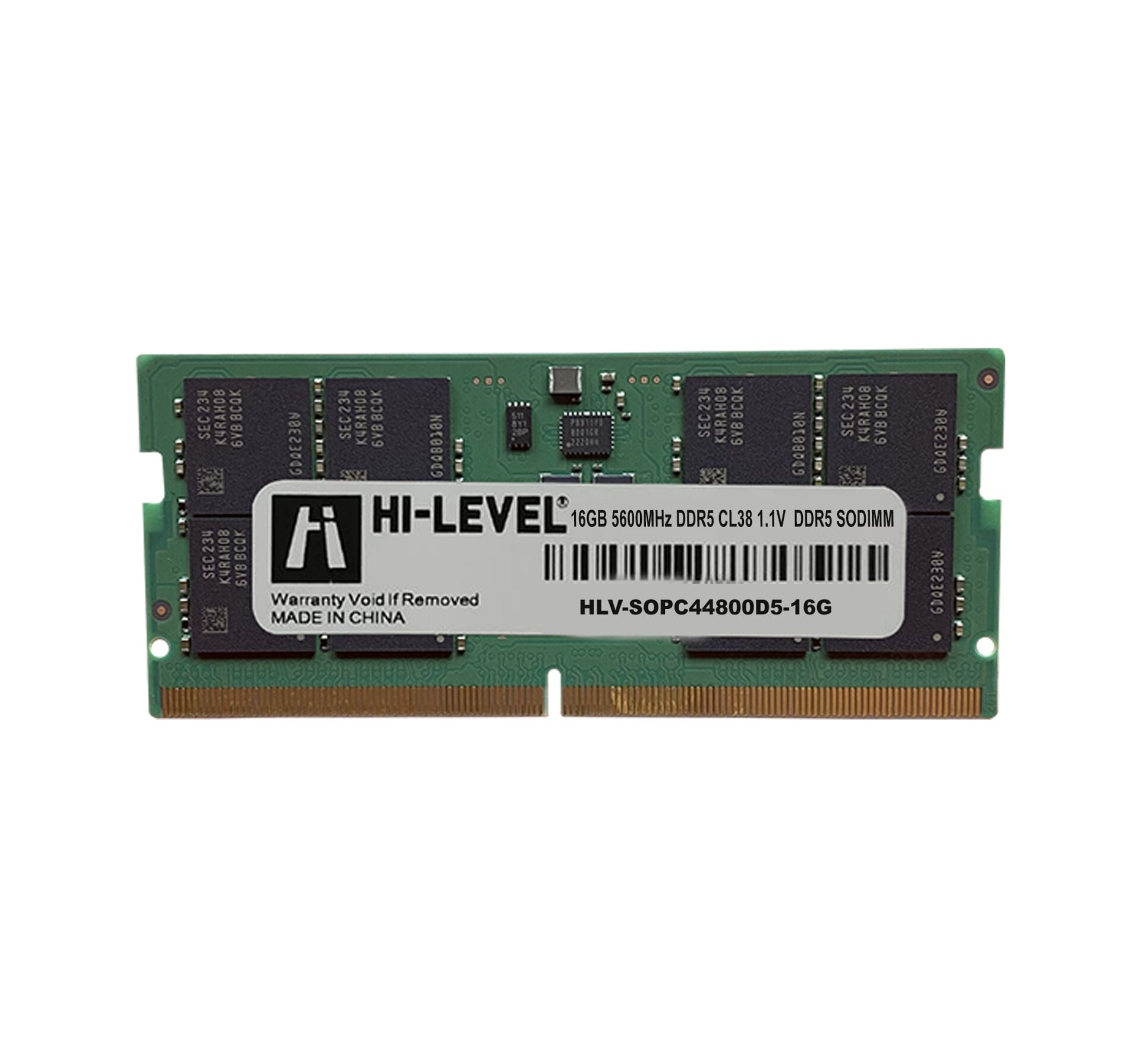 16GB HI-LEVEL DDR5 5600Mhz SODIMM 1.1 HLV-SOPC44800D5-16G