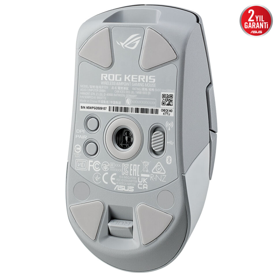 ASUS P709 ROG KERIS WL AIMPOINT/WHT 36000DPI AURA SYNC RGB KABLOSUZ GAMING MOUSE