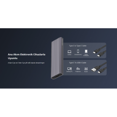 HIKSEMI ENCLOSURE, MDC1, 512GB, M.2 NVMe, USB 3.2 ve TYPE-C, 10Gbps, Alüminyum Taşınabilir Harici SSD