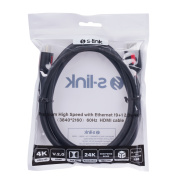 S-LINK SL-HDM4K011, 4K UHD, HDMI v2,0 Kablo.1,5mt. 60Hz. Kablo