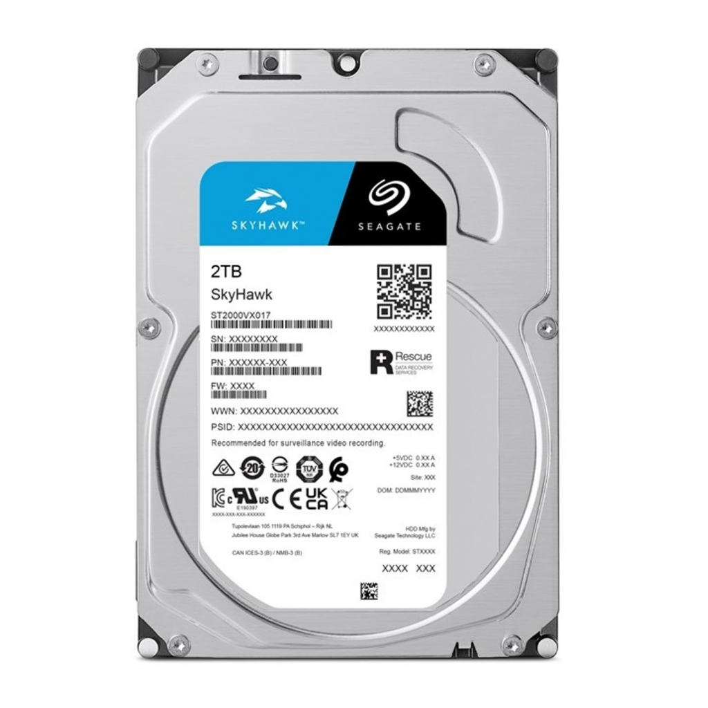 SEAGATE SKYHAWK, ST2000VX017, 3.5", 2TB, 256Mb, 5900Rpm, Güvenlik, HDD