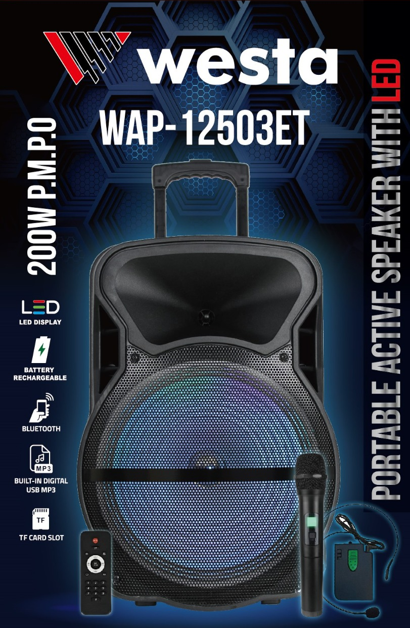 WESTA WAP-12503ET 12'' Aktif Portatif Ses Sistemi