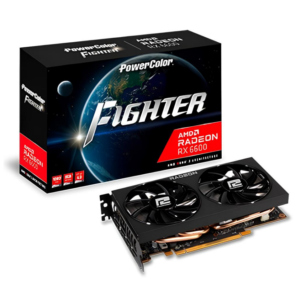 PowerColor AXRX-6600-8GBD6-3DH, Fighter, AMD Radeon RX 6600, 8Gb, GDDR6,128Bit, 1xHDMI, 3xDP, GAMING Ekran Kartı