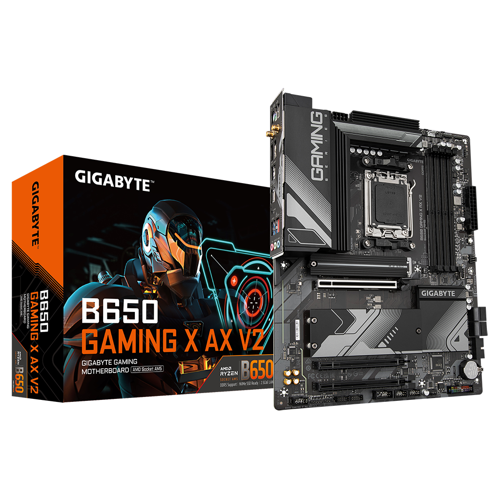GIGABYTE B650 GAMING X AX V2, 4xDDR5, 3xM.2, DP, HDMI, Type-C, Wi-Fi 6E, Bluetooth v5.3, AM5 Soket GAMING Anakart