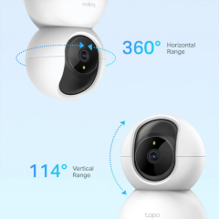 TP-LINK Tapo C210, 3,0Mpix, İç ve Dış Mekan, WiFi,  9Mt. Gece Görüşü, 360 Dönüş, Dikey ve Yatay Hareket, İki Yönlü Ses Güvenlik Kamerası
