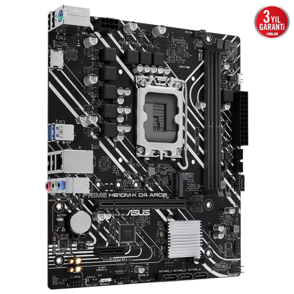 ASUS PRIME H610M-K D4 ARGB 2xDDR4 VGA/HDMI 1xM.2 1xGLAN 1700P ANAKART