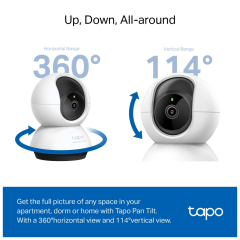 TP-LINK Tapo C220, 4,0Mpix, İç ve Dış Mekan, WiFi,  9Mt. Gece Görüşü, 360 Dönüş, İki Yönlü Ses Güvenlik Yapay Zeka Destekli Kamera