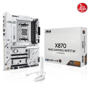 ASUS X870 MAX GAMING WIFI7 W, 4xDDR5, 3xM2, HDMI, DP, Type-C, Wi-Fi 7, Bluetooth v5.3, AM5 Soket GAMING Anakart
