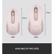 LOGITECH 910-006254, M650 Signature, Rose, Sağ El, USB Nano 2,4G Kablosuz, 4000dpi, Optik, 5 Tuşlu, 24ay Pil Ömrü, Sessiz Mouse