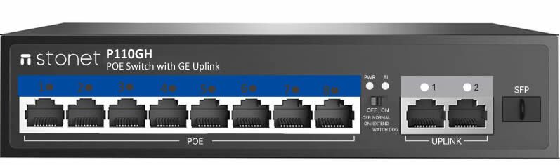 STONET P110GH 8 Port FE POE + 2X GE UPLİNK 1XSFP SWİTCH
